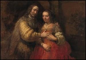 Isaac and Rebecca, Known as 'The Jewish Bride' Rembrandt Harmensz van Rijn, Rijksmuseum Amsterdam