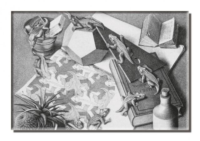 Koelkastmagneet: Reptiles, M.C. Escher
