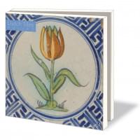 Kaartenmapje met env, vierkant: Tulips, Dutch Tiles, Het Nederland Tegelmuseum