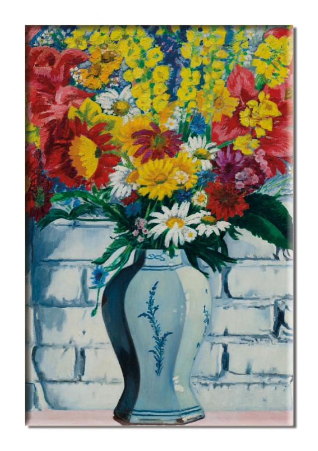 Koelkastmagneet: Vaas met bloemen tegen muur, Charley Toorop, Museum MORE