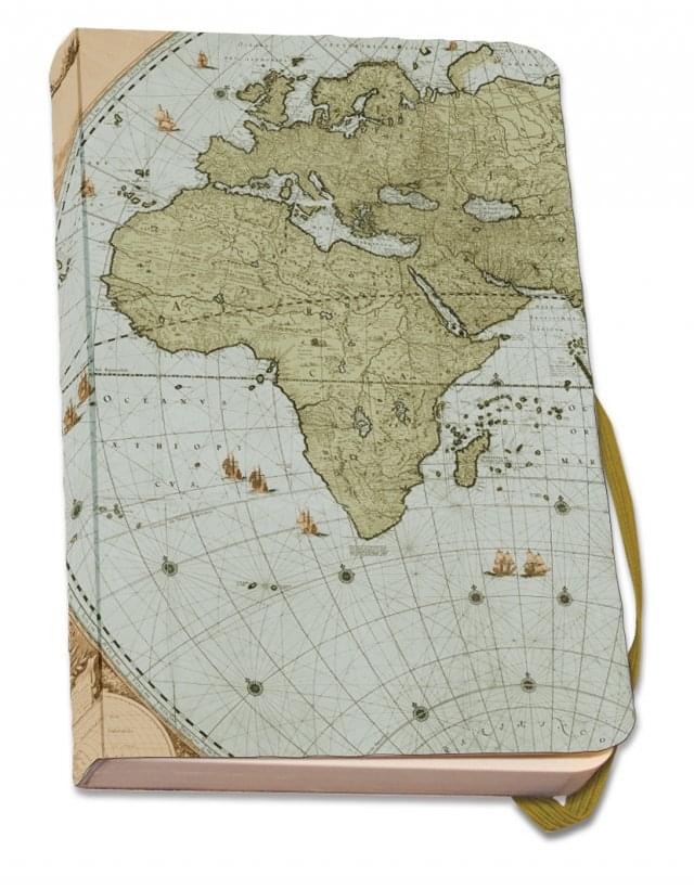 Notitieboek A6, zachte kaft: Wandkaart van de wereld door Joan Blaeu, Het Scheepvaartmuseum