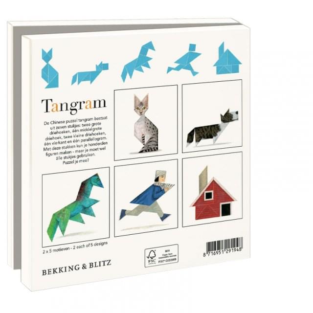 Kaartenmapje met env, vierkant: Tangram Kat, Maranke Rinck & Mrtijn van der Linden