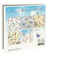 Kaartenmapje met env, vierkant: Vogels, vlinders en bloemen, Janneke Brinkman