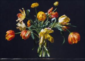 Stilleven met tulpen en ranonkels, Roman Reisinger