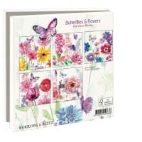 Kaartenmapje met env, vierkant: Butterflies & Flowers, Harrison Ripley