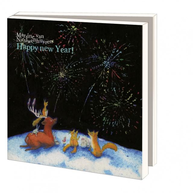 Kaartenmapje met env, vierkant: Happy New Year, Martine van Nieuwenhuyzen
