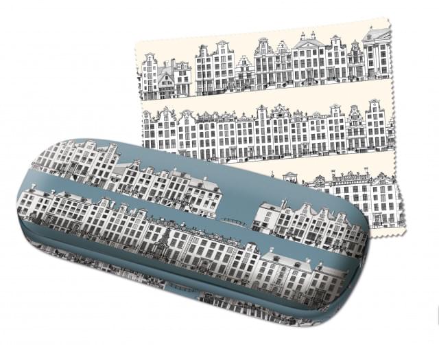 Brillenkoker incl. brillendoekje: Canal Houses, Caspar Jacobsz. Philips, Coll. Rijksmuseum A'dam