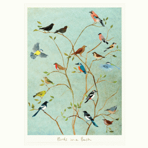 Birds in a Bush Card by Anna Shuttlewood