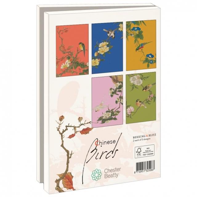 Kaartenmapje met env, groot: Album of birds & flowers, Chester Beatty