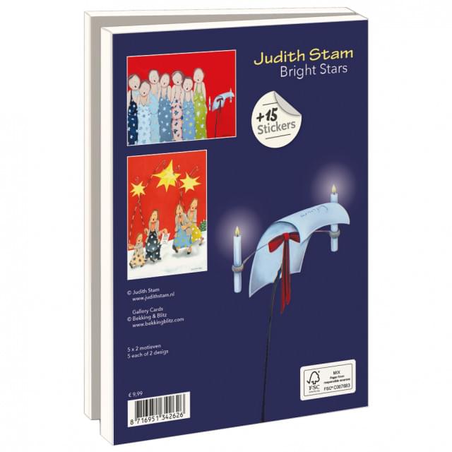 Kaartenmapje met env, groot: Bright Stars, Judith Stam