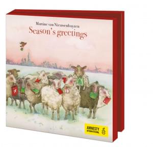 Kaartenmapje met env, vierkant: Season's greetings, Martine van Nieuwenhuyzen, Amnesty International