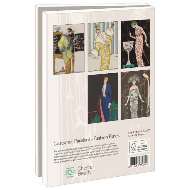 Kaartenmapje met env, groot: Costumes Parisiens, Chester Beatty
