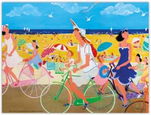 Poster: Op de fiets naar het strand, Inez Art