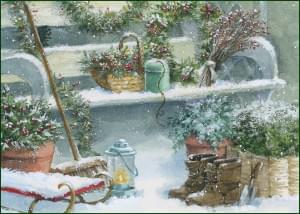 Bankje in de sneeuw