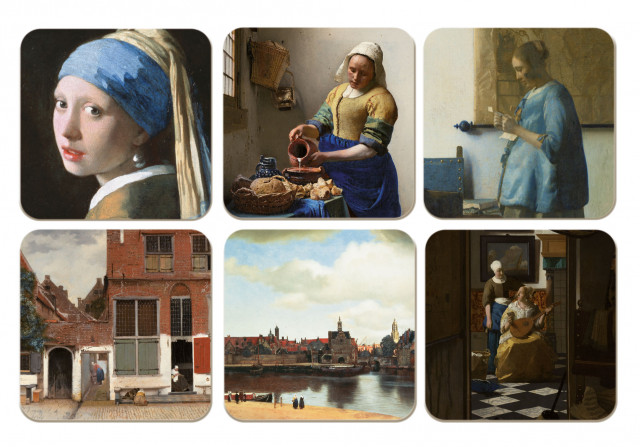 Onderzetters: Meisje met de parel - Girl with the Pearl Earring, Vermeer, Mauritshuis