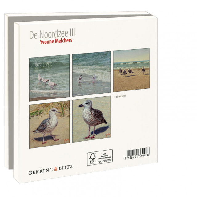 Kaartenmapje met env, vierkant: De Noordzee lll, Yvonne Melchers