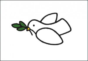 Nijntje - Miffy - Vredesduif, wit/L, Dick Bruna