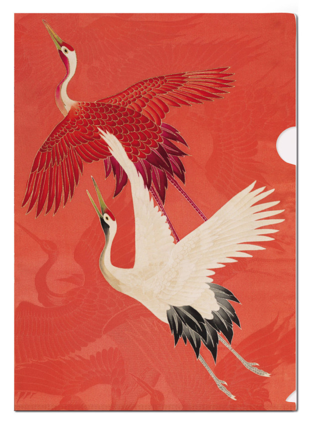 L-mapje A4 formaat: Woman haori with Red and White Cranes, Collection Rijksmuseum Amsterdam