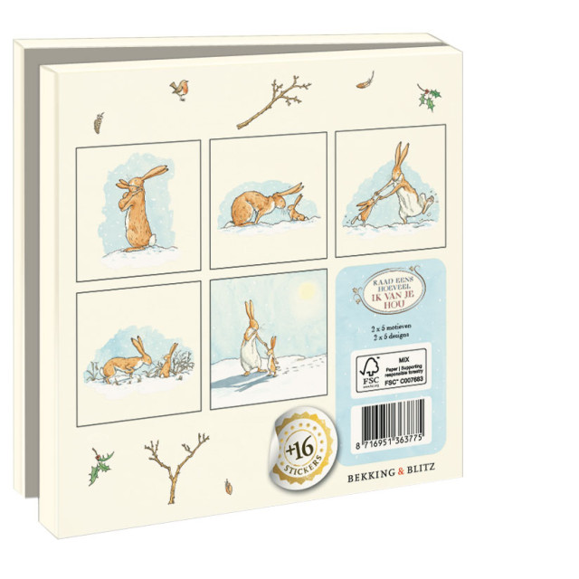 Kaartenmapje met env, vierkant: Guess How Much I Love You, Sam McBratney and Anita Jeram