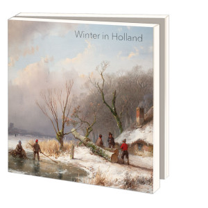 Kaartenmapje met env, vierkant: Winter in Holland, Teylers Museum