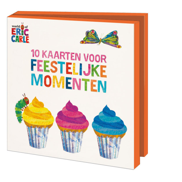 Kaartenmapje met env, vierkant: Feestelijke momenten, The very hungry caterpillar, Eric Carle