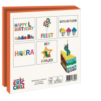 Kaartenmapje met env, vierkant: Feestelijke momenten, The very hungry caterpillar, Eric Carle