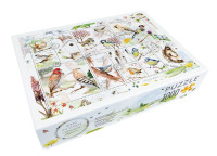 Puzzel (1.000 stukjes): Birds on stamps, Michelle Dujardin