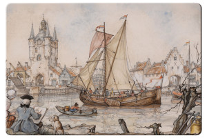 Placemat: Zeilboot, Anton Pieck