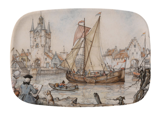 Dienblad: Zeilboot, Anton Pieck