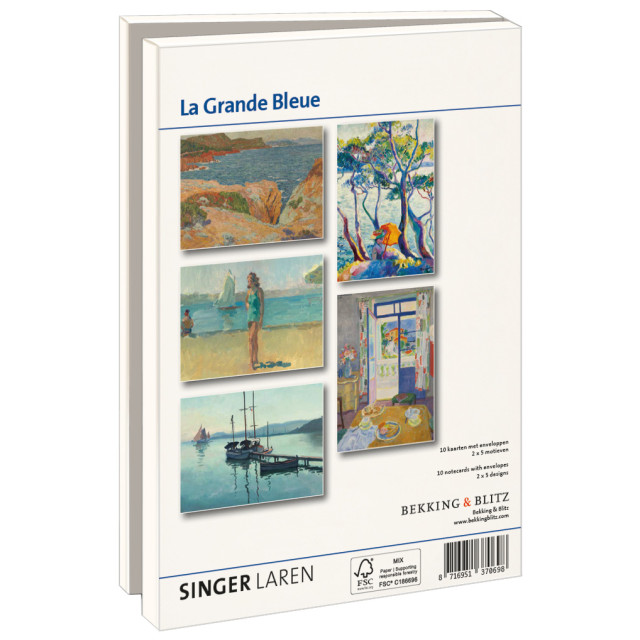 Kaartenmapje met env, groot: La Grande Bleue, Singer Laren