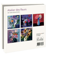 Kaartenmapje met env, vierkant: Atelier des fleurs, Ad van Bokhoven