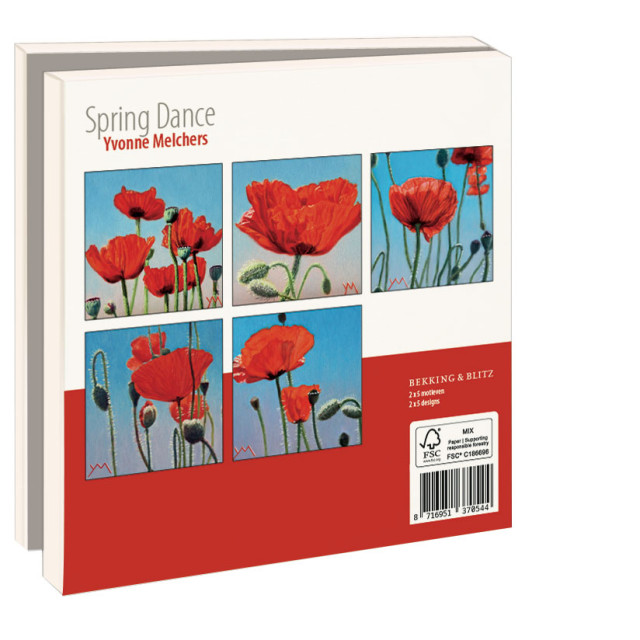 Kaartenmapje met env, vierkant: Spring dance, Yvonne Melchers