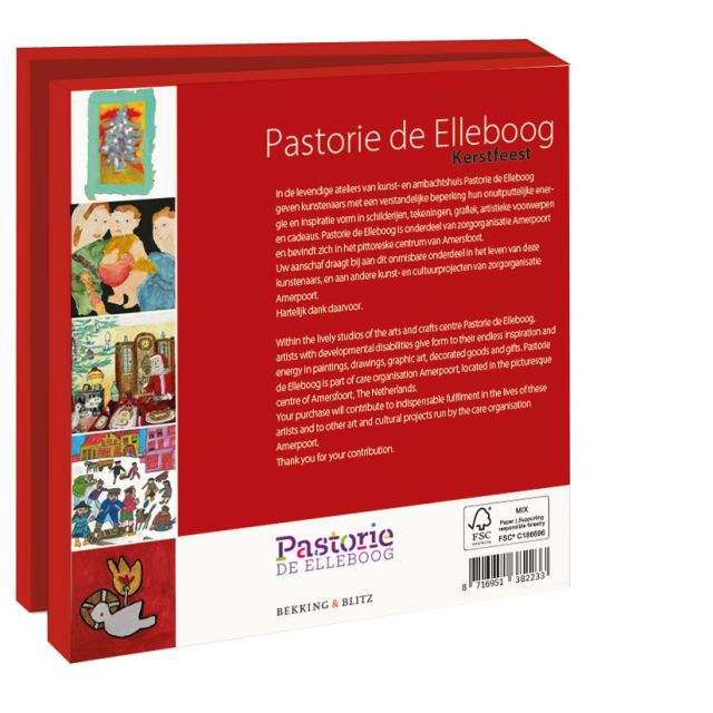 Kaartenmapje met env, vierkant: Kerstfeest, Pastorie de Elleboog