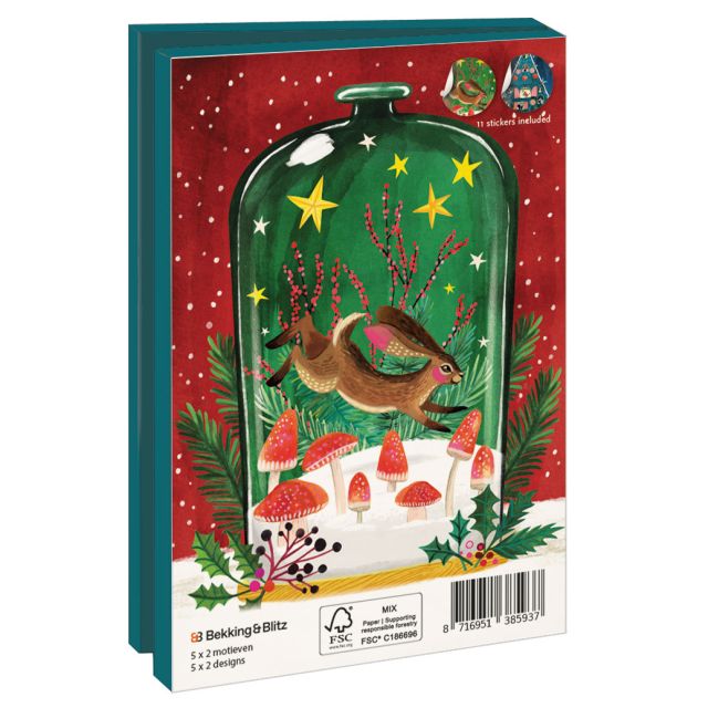 Kaartenmapje met env, klein: Fijne Feestdagen, Miriam Bos