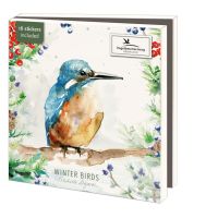 Kaartenmapje met env, vierkant: Winterbirds, Michelle Dujardin, Vogelbescherming