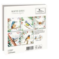 Kaartenmapje met env, vierkant: Winterbirds, Michelle Dujardin, Vogelbescherming