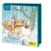 Kaartenmapje met env, vierkant: Happy Seasons, Martine van Nieuwenhuizen, Amnesty