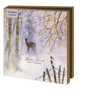 Kaartenmapje met env, vierkant: Snowy Forest, Rachel McNaughton