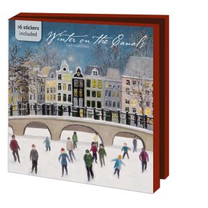 Kaartenmapje met env, vierkant: Winter Canals, Laetitia de Haas
