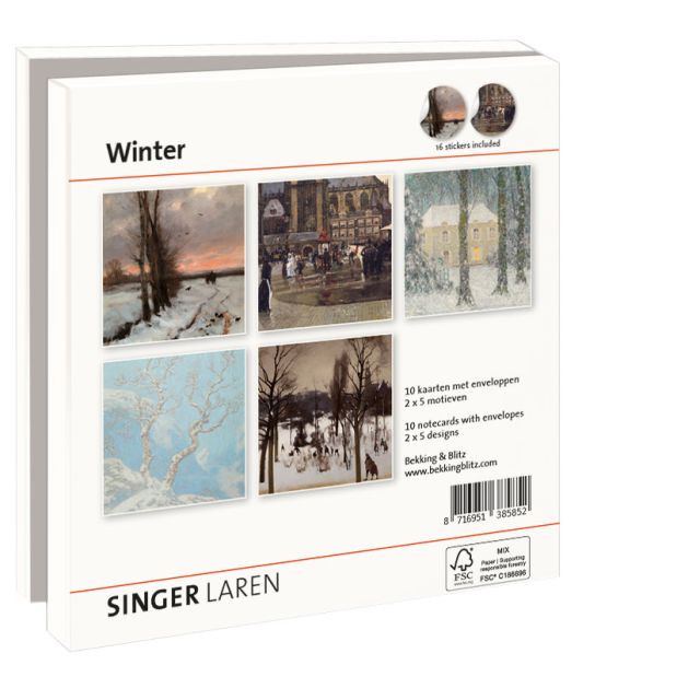 Kaartenmapje met env, vierkant: Winter, Singer Laren