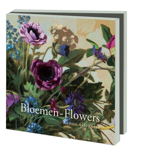 Kaartenmapje met env, vierkant: Bloemen, Kenne Gregoire