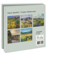 Kaartenmapje met env, vierkant: Tussen weilanden, Hans Versfelt
