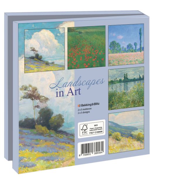 Kaartenmapje met env, vierkant:Landscapes in art