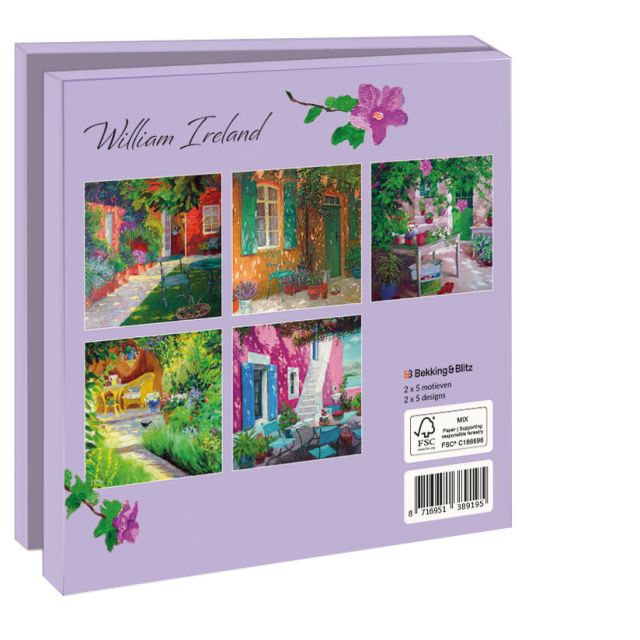 Kaartenmapje met env, vierkant:In the garden, William Ireland