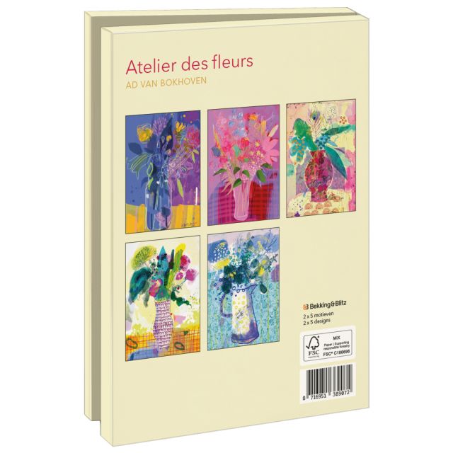Kaartenmapje met env, groot: Atelier des fleurs, Ad van Bokhoven