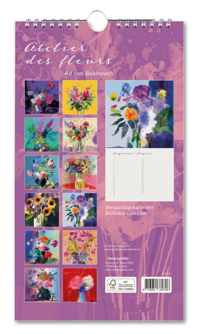 Verjaardagskalender: Ateliers des fleuris, Ad van Bokhoven