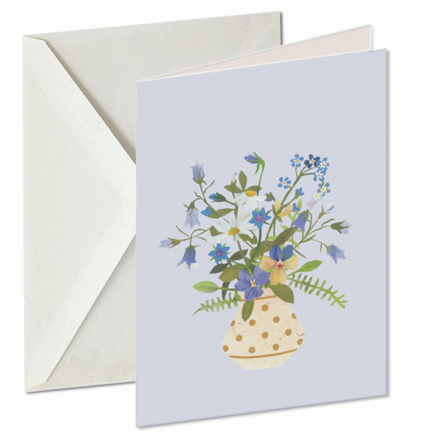 Cut Paper Creations, blauwe bloemen, Ine Heesterman