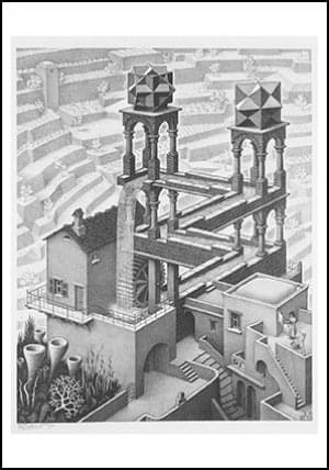 Waterfall, M.C. Escher