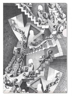 L-mapje A4 formaat: House of Stairs, M.C. Escher