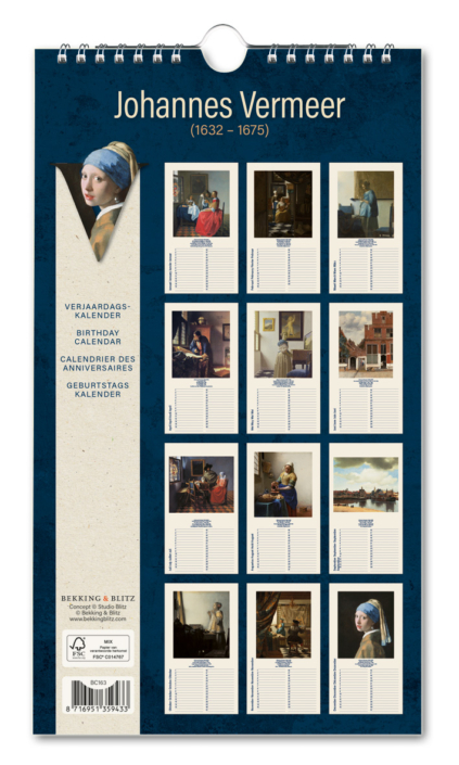 Geburtstagskalender: Meisje met de parel – Girl with the Pearl Earring, Vermeer, Mauritshuis